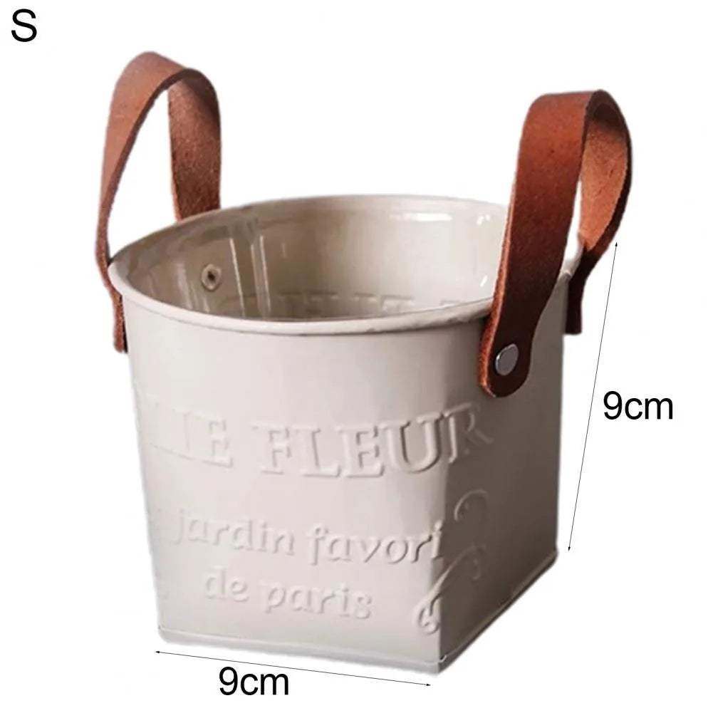 Barrels Garden Decoration Tin Flower Pots Basket Vintage Artificial Pastoral Style Metal Vases Craft for Storage Home Decor