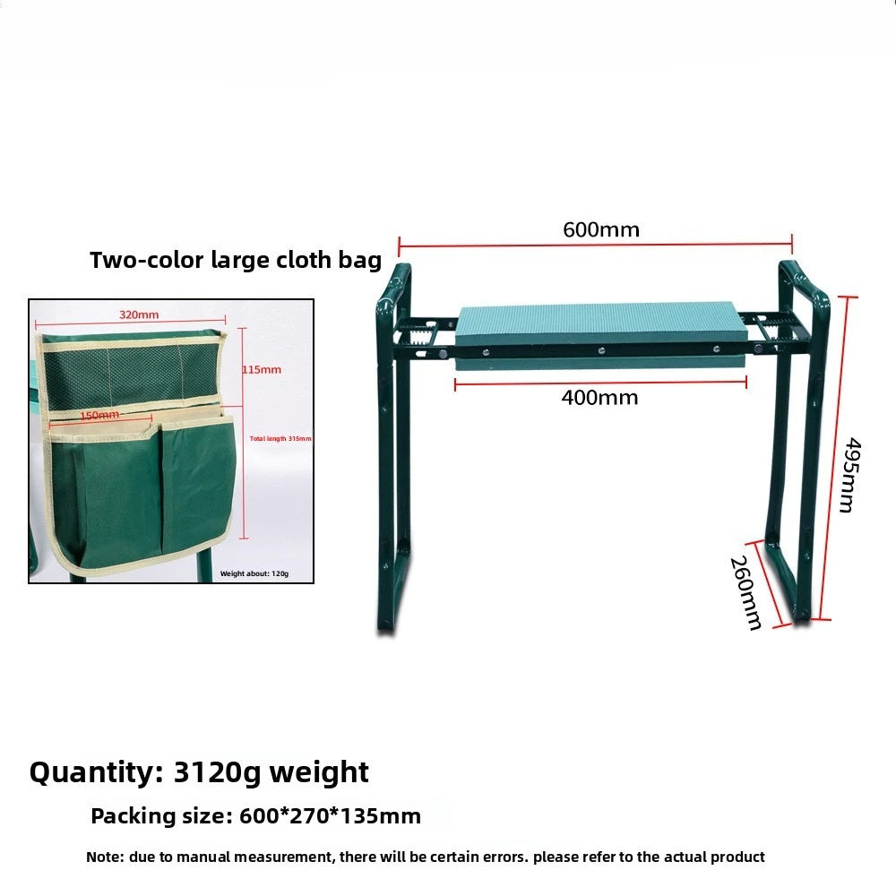 Garden Kneeler Thicken Seat Pad Portable Folding Kneeling Stool Oxford Storage Bag Indoor Outdoor For Gardening Vegetables Pick