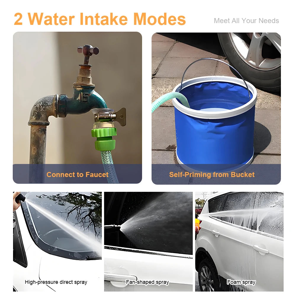 Electric Car Washer High Pressure Washer Handheld Multi-function 3000W High Power Car Wash Machine with Copper-Core Motor