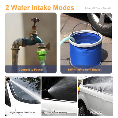 Electric Car Washer High Pressure Washer Handheld Multi-function 3000W High Power Car Wash Machine with Copper-Core Motor