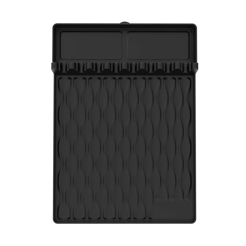 Silicone BBQ Mat for Side Burner Rack Kitchen Utensil Storage Holder Outdoor Grill Countertop Silicone Pad with Drip Tray