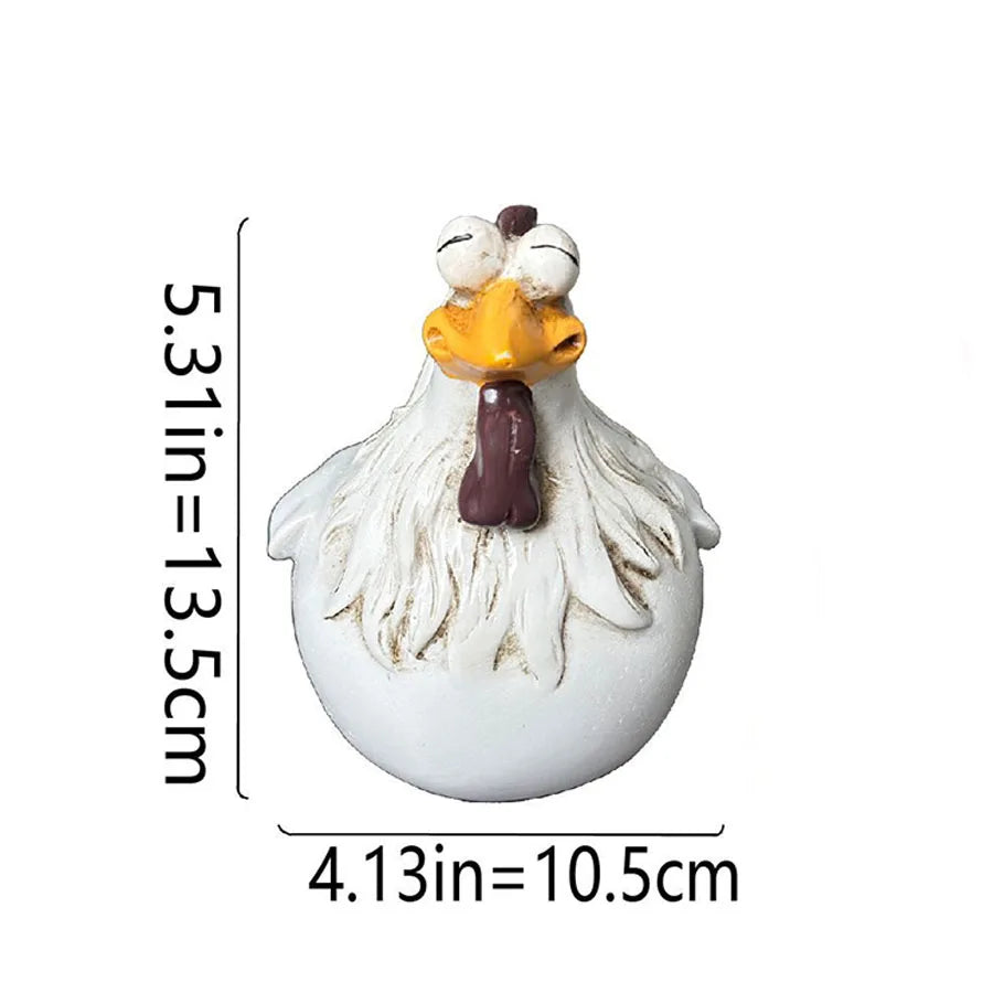 Funny Rooster Yard Decor, Vintage American Country Style Gag Gift Ornament, Outdoor Fence & Lawn Art Decorative Sculpture