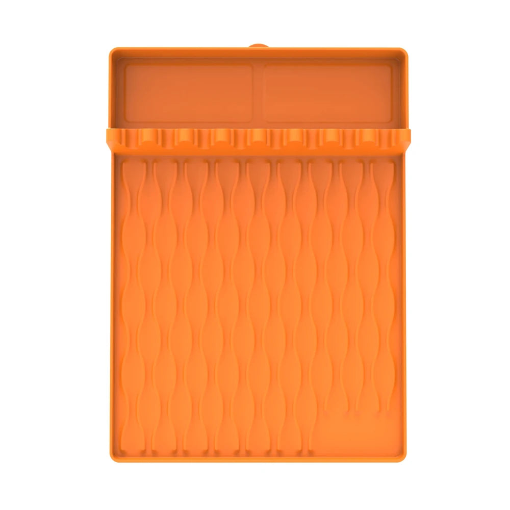 Silicone BBQ Mat for Side Burner Rack Kitchen Utensil Storage Holder Outdoor Grill Countertop Silicone Pad with Drip Tray