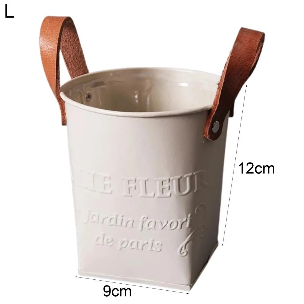 Barrels Garden Decoration Tin Flower Pots Basket Vintage Artificial Pastoral Style Metal Vases Craft for Storage Home Decor