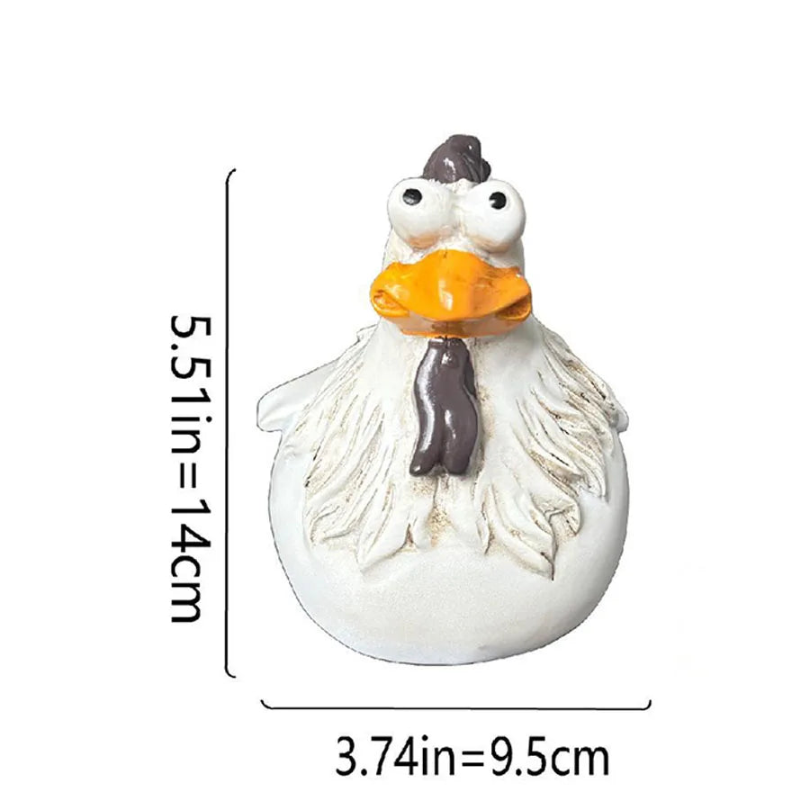 Funny Rooster Yard Decor, Vintage American Country Style Gag Gift Ornament, Outdoor Fence & Lawn Art Decorative Sculpture