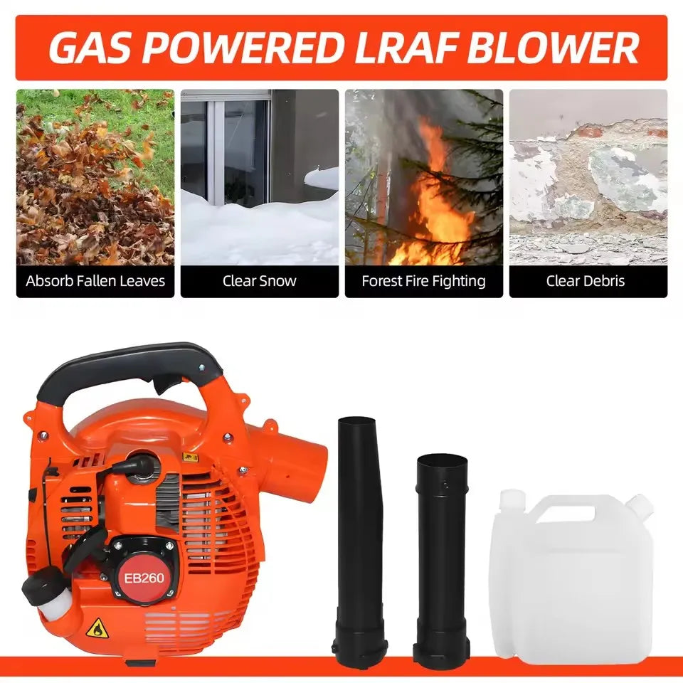 EB260 Leaf  Air Blower Portable Garden Tool Snow Car Gas  High Vacuum Fan Duct Handheld Petrol Blowe for Lawn Care Snow Blowing