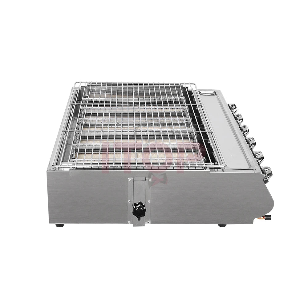 Gas Grill 6 Burner Smokeless Bbq European Outdoor Tabletop Griddle Barbecue Smokeless Gas BBQ Grill