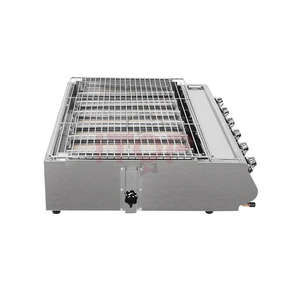 Gas Grill 6 Burner Smokeless Bbq European Outdoor Tabletop Griddle Barbecue Smokeless Gas BBQ Grill