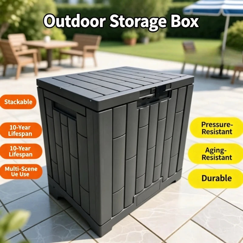 Outdoor Storage box Garden Home Storage Cabinet with Lock storage bins Dust-Proof camping storage Bin  Large-Capacity Organizer