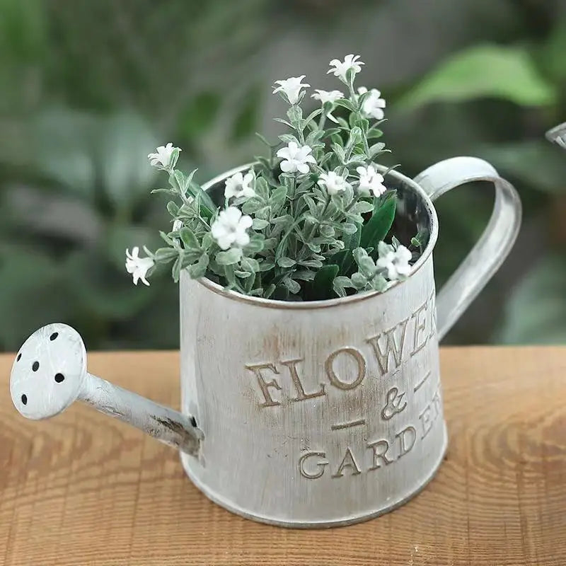 Barrels Garden Decoration Tin Flower Pots Basket Vintage Artificial Pastoral Style Metal Vases Craft for Storage Home Decor