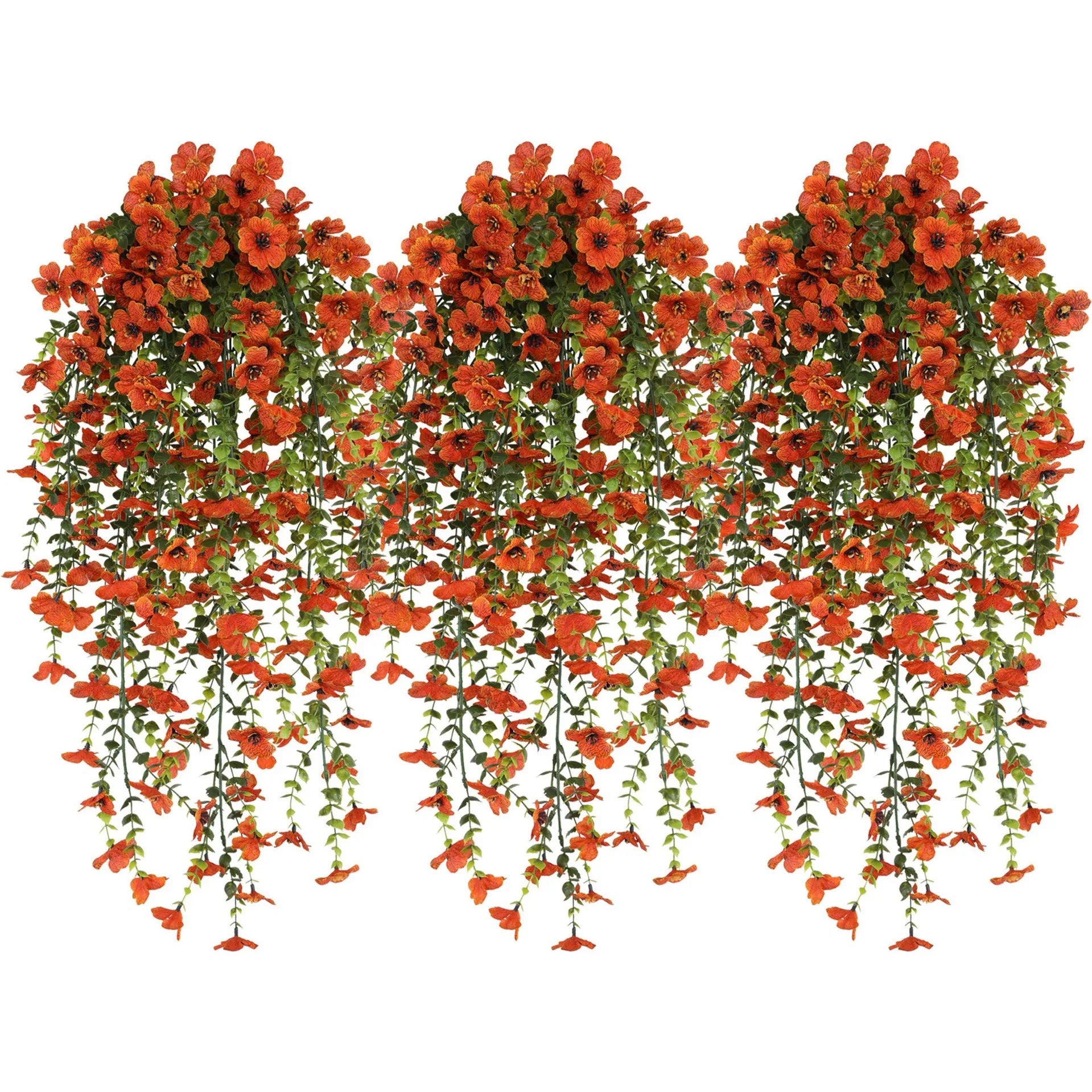 Artificial Hanging Flowers for Outdoors, Hanging Plant UV Resistant No Fade Faux Flower for Front Door Porch Patio Yard Garden