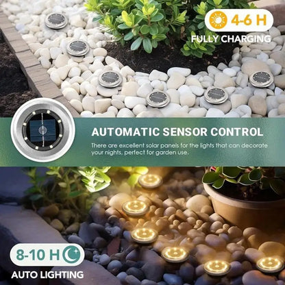 Lawn Lights 8LED Solar Outdoor Garden Waterproof Decorative For Path Park Way Yard Floor Under Ground Spot Lamp Highlight