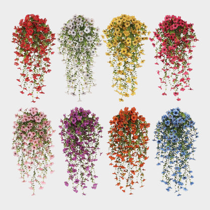 UV-Resistant Faux Hanging Flowers for Porch & Patio