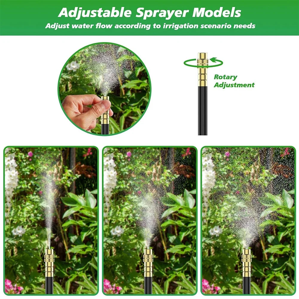 Patio Misting Cooling System for Garden Plant, Fogging Watering Irrigation, DIY, Free Bending, Universal Sprayer Kit, 5M-30M