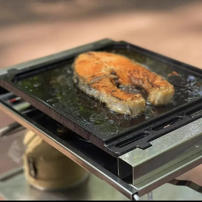 Outdoor Barbecue Grill Plate for Gs450, Igt Single Unit Cast Iron Grill Pan for Camping and Road Trips