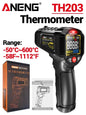 Infrared Thermometer -50~600℃ Digital Temperature Meter Non-contact Pyrometer Tester IR Hygrometer Industrial Tool ANENG TH203