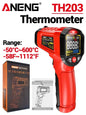Infrared Thermometer -50~600℃ Digital Temperature Meter Non-contact Pyrometer Tester IR Hygrometer Industrial Tool ANENG TH203