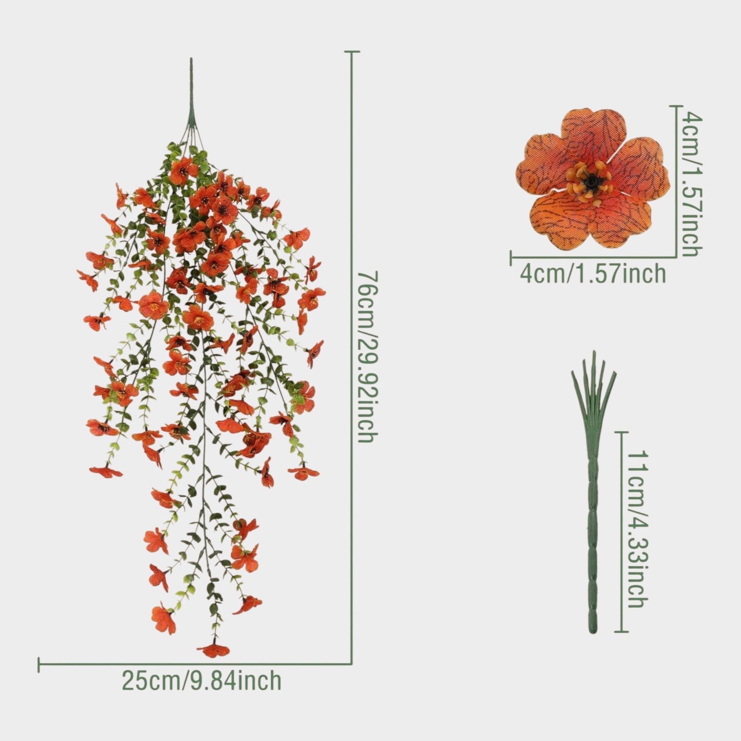 UV-Resistant Faux Hanging Flowers for Porch & Patio