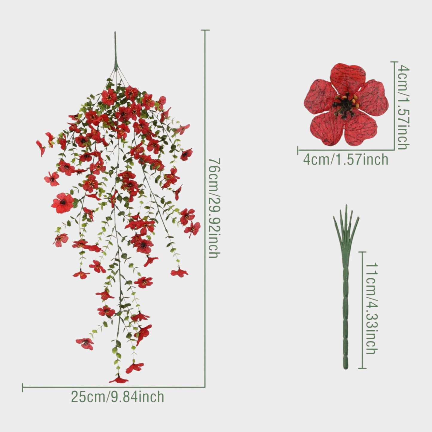 UV-Resistant Faux Hanging Flowers for Porch & Patio