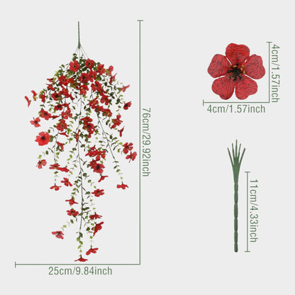 UV-Resistant Faux Hanging Flowers for Porch & Patio