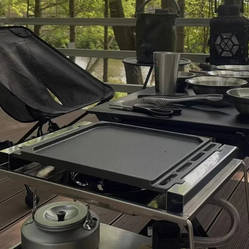 Outdoor Barbecue Grill Plate for Gs450, Igt Single Unit Cast Iron Grill Pan for Camping and Road Trips