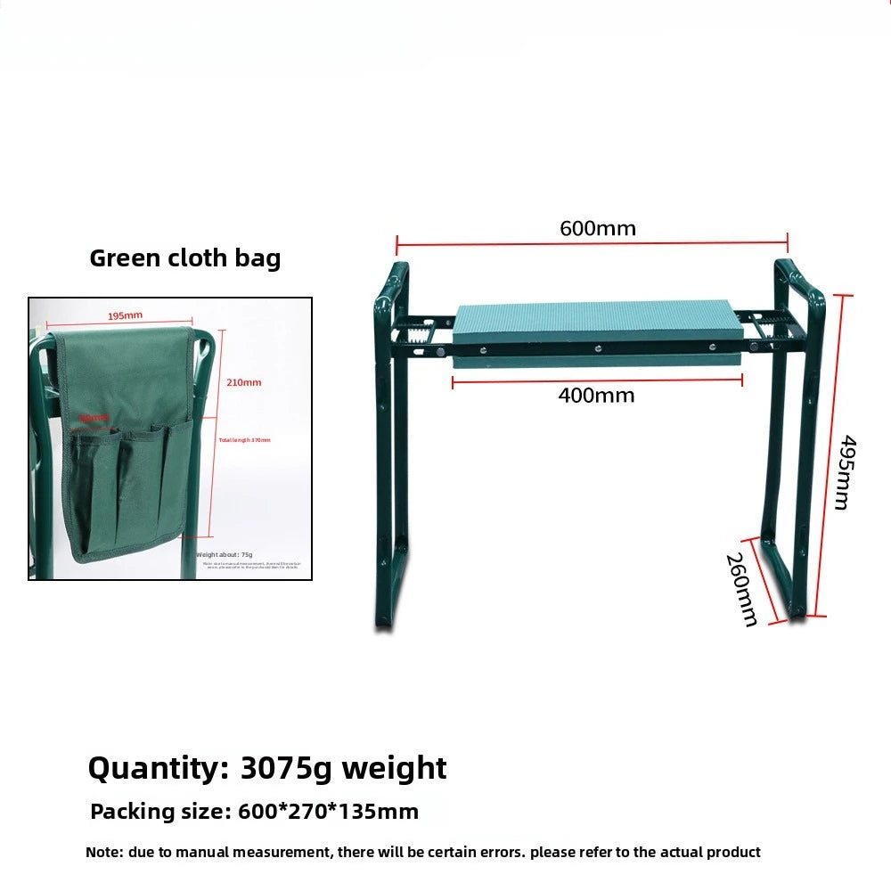 Garden Kneeler Thicken Seat Pad Portable Folding Kneeling Stool Oxford Storage Bag Indoor Outdoor For Gardening Vegetables Pick