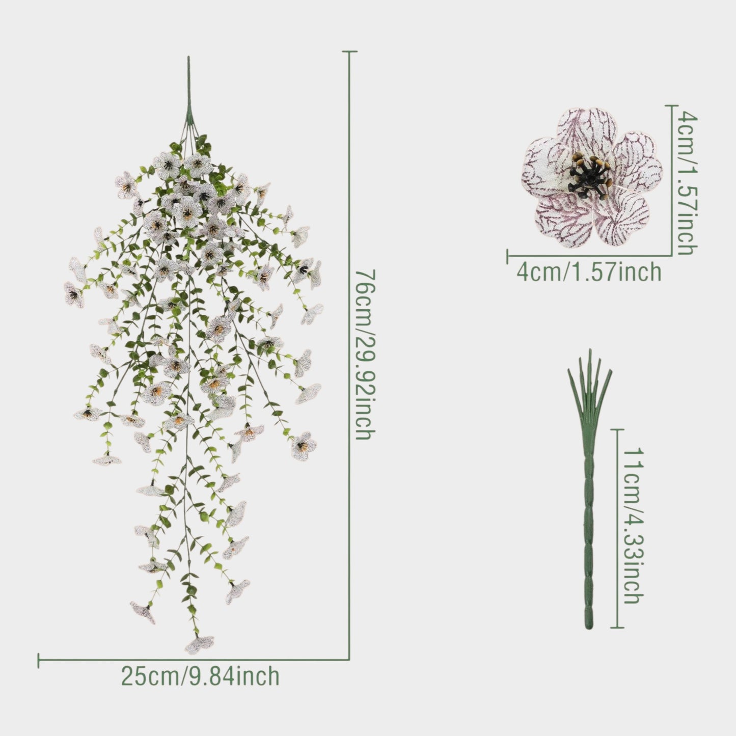 UV-Resistant Faux Hanging Flowers for Porch & Patio