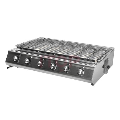 Gas Grill 6 Burner Smokeless Bbq European Outdoor Tabletop Griddle Barbecue Smokeless Gas BBQ Grill