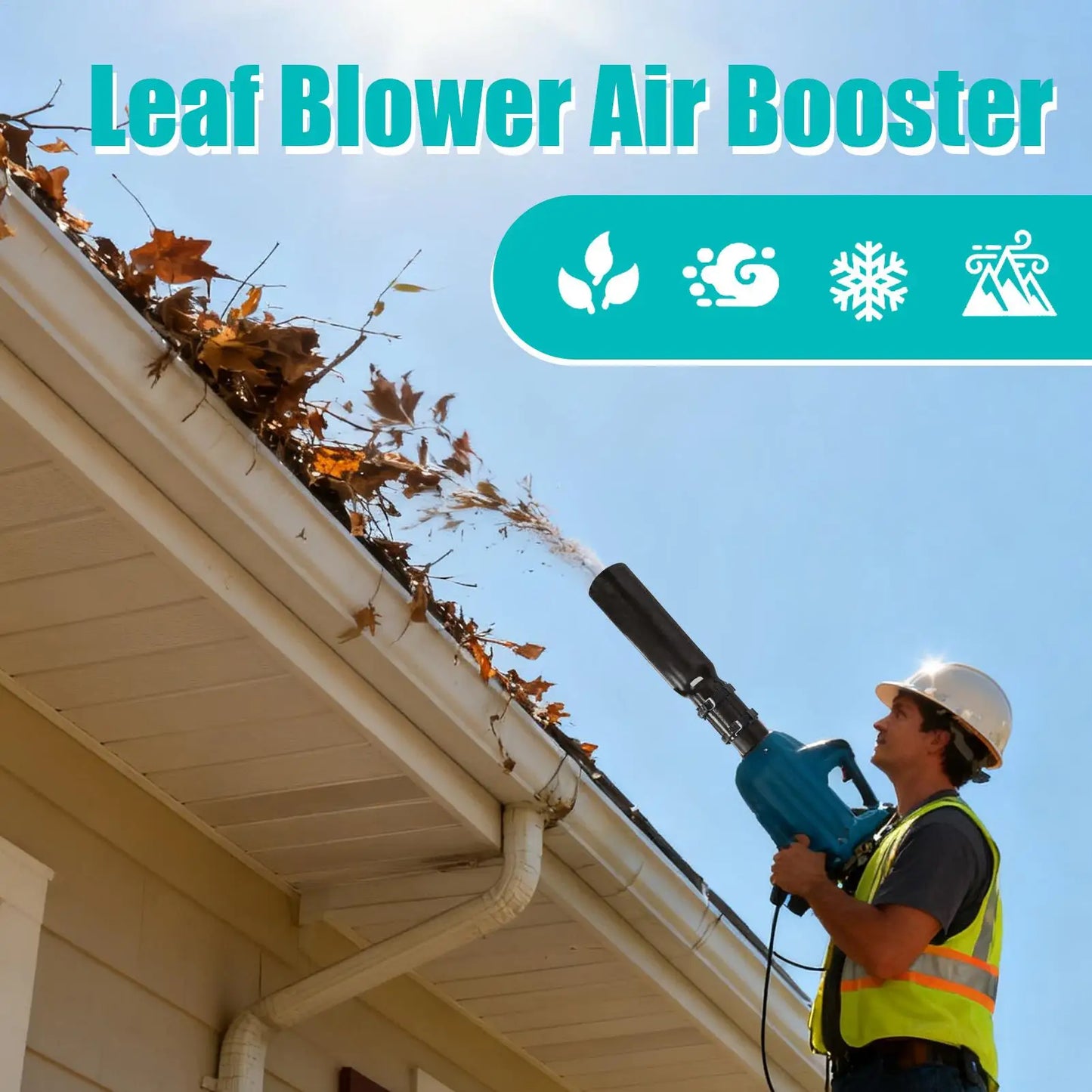 Leaf Blower Attachment Doubles Airflow Booster Replacement Leaf Blower Air Booster for Snow Debris All Weather Backyard Garden
