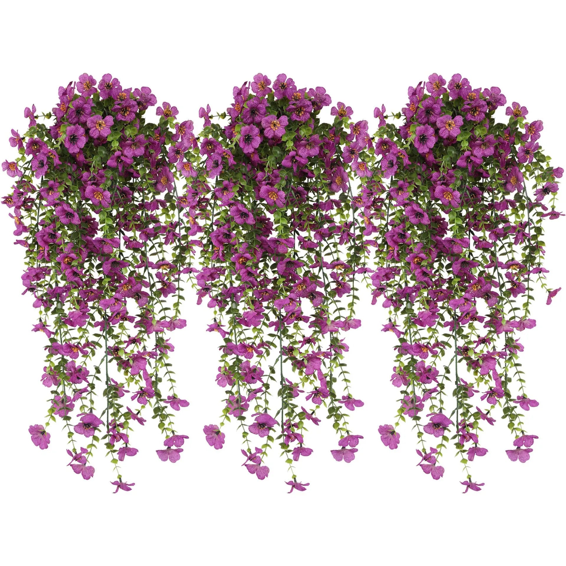 Artificial Hanging Flowers for Outdoors, Hanging Plant UV Resistant No Fade Faux Flower for Front Door Porch Patio Yard Garden