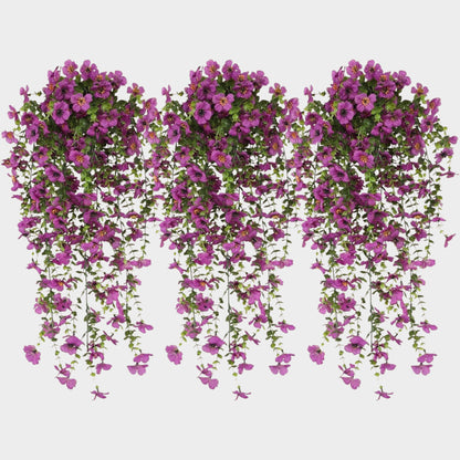 UV-Resistant Faux Hanging Flowers for Porch & Patio
