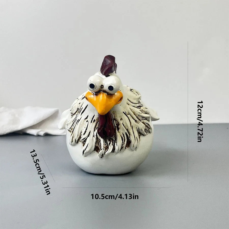 Funny Rooster Yard Decor, Vintage American Country Style Gag Gift Ornament, Outdoor Fence & Lawn Art Decorative Sculpture
