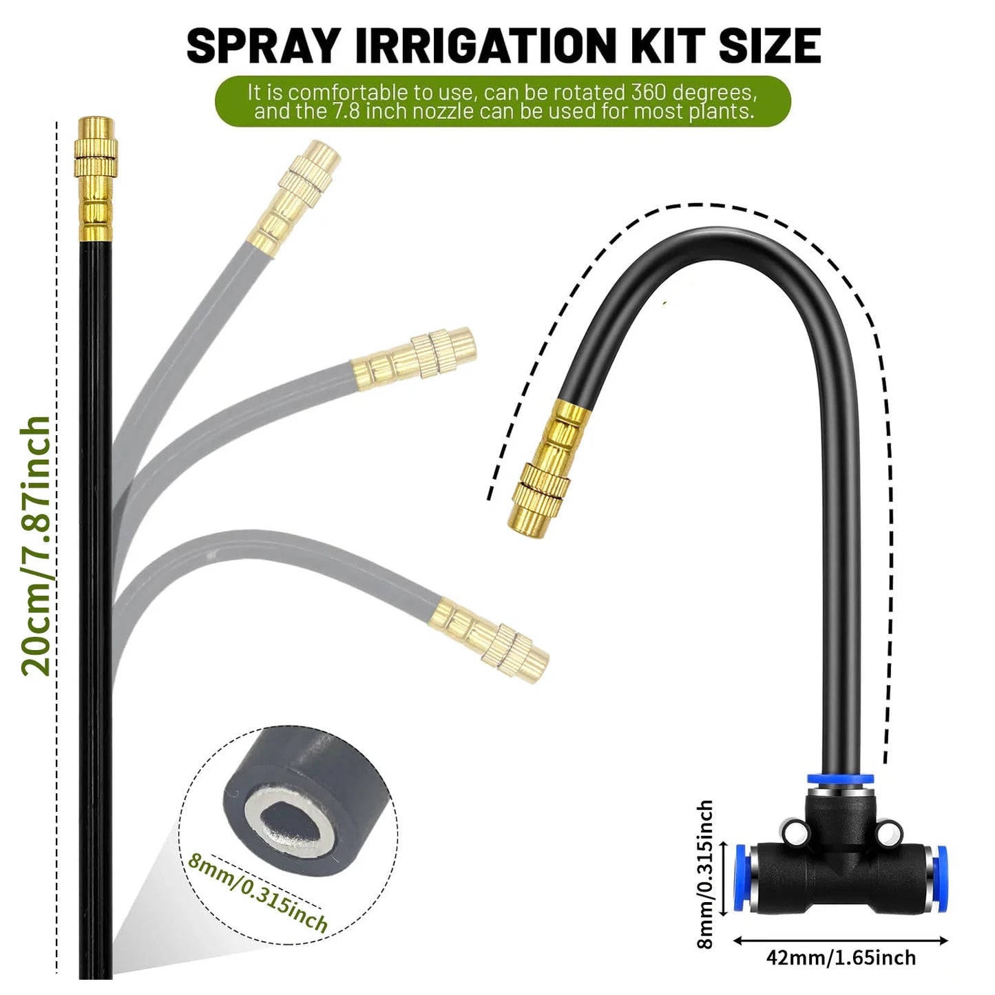 Patio Misting Cooling System for Garden Plant, Fogging Watering Irrigation, DIY, Free Bending, Universal Sprayer Kit, 5M-30M
