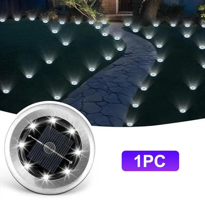 Lawn Lights 8LED Solar Outdoor Garden Waterproof Decorative For Path Park Way Yard Floor Under Ground Spot Lamp Highlight