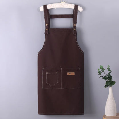 Denim Apron for Men and Women Home Kitchen Apron Sleeveless Apron Shoulder Straps H-shaped Canvas Apron