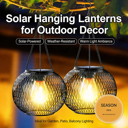 Solar Lantern Outdoor – Solar Lights for Outside Decorative – Outdoor Hanging Li - Seasonal Pick badge