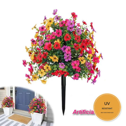 Artificial Flowers for Outdoor Indoor Garden Home Decoration Faux Daisy with Euc - UV Resistant badge
